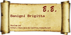 Benigni Brigitta névjegykártya